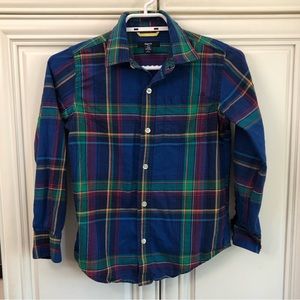 GAP youth boys plaid dress shirt